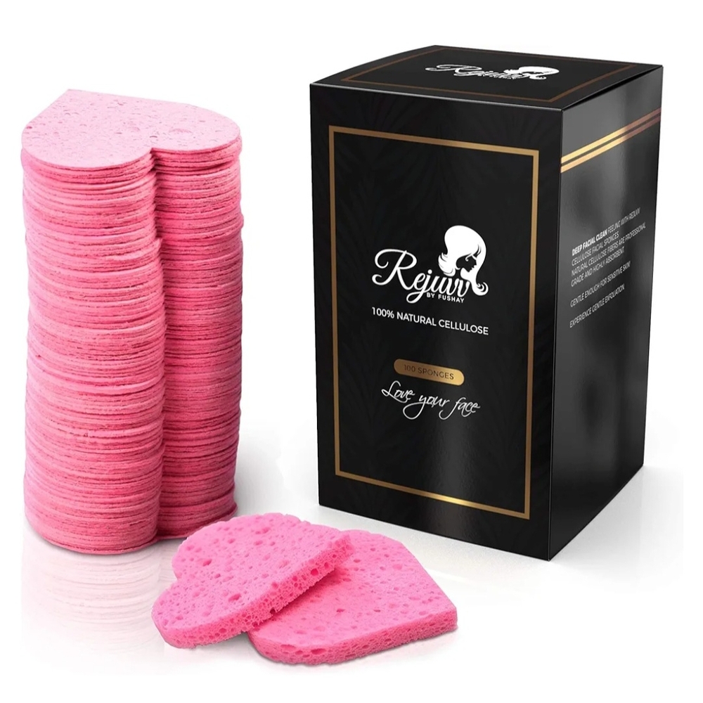 Heart-Shaped Pink Facial Sponges
